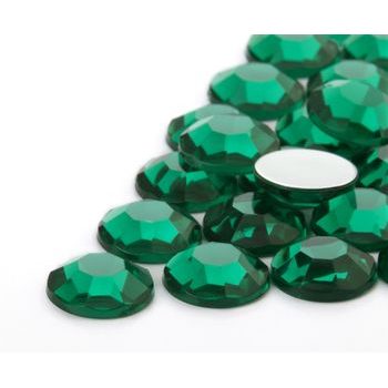 Acrylic glue-on stones round 12mm green