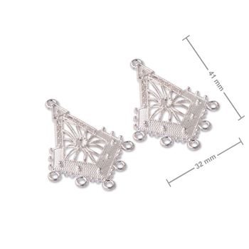 Chandelier earring findings 41x32mm in the colour of silver