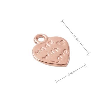 Silver pendant heart rose gold-plated No.901