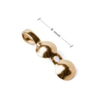 Jewellery bead tip with one loop 9mm in the colour of gold