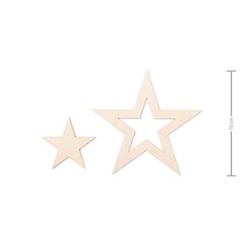 Wooden cutout and centre star 10cm