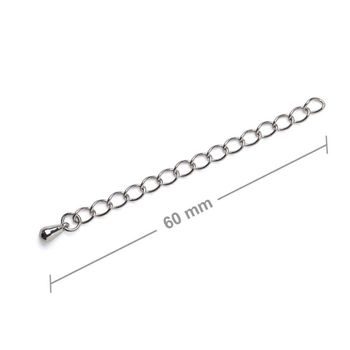 Extension chain 6cm in the colour of platinum