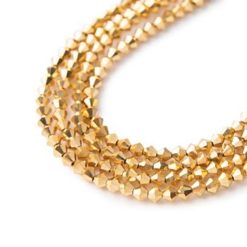 Manumi české cínové perličky 4 mm Crystal Aurum full