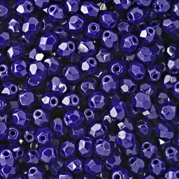 Glass fire polished beads 4mm Navy Blue