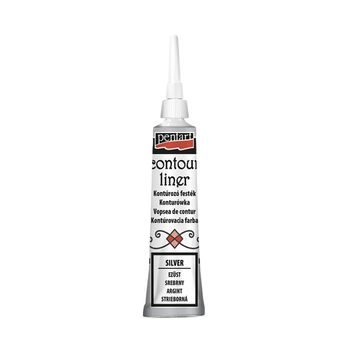 PENTART konturovací barva metalická 20ml stříbrná