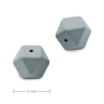 Mărgele din silicon hexagon 17mm Dim Grey