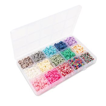 Set of heishi colourful beads with stripes