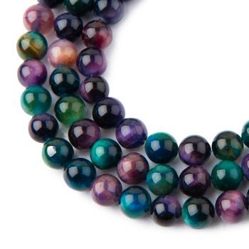 Rainbow Tiger Eye AA beads 8mm