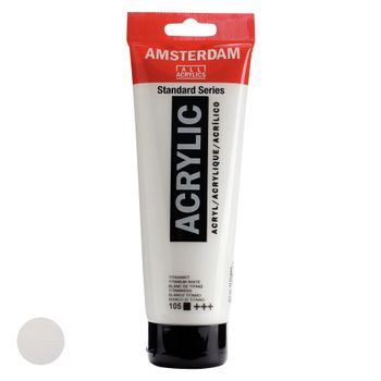 Amsterdam akrylová barva v tubě Standart Series 250 ml 105 Titanium White