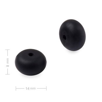 Silikónové koráliky rondelky 14x8mm Black