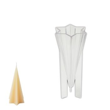 Polycarbonate candle mould in the shape of a spire star 68x150mm