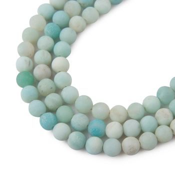 Blue Amazonite beads matte 6mm