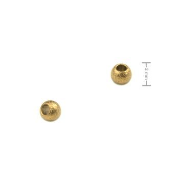 Korálek z chirurgické oceli 2 mm stardust matný v barvě zlata