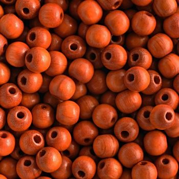 Dřevěné korálky kulička 6mm oranžová