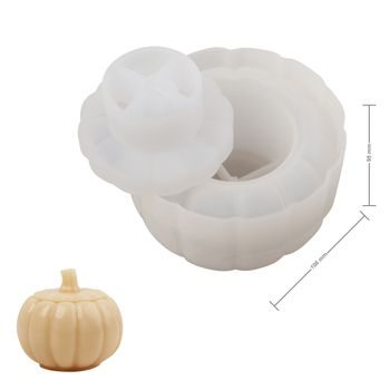 Manumi dvoudílná sada silikonových forem na odlévání kreativní hmoty 100 x 95 mm krabička s víčkem ve tvaru dýně