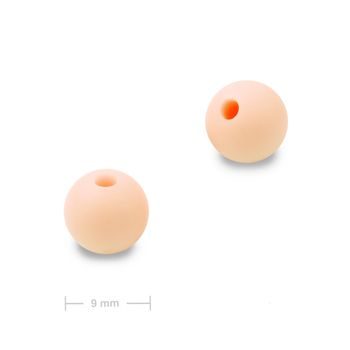 Silikonové kulaté korálky 9mm Sweet Peach