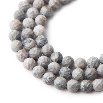 Grey jasper 6 mm faceted matte