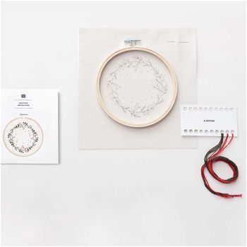 Embroidery kit for a decoration with a Christmas motif