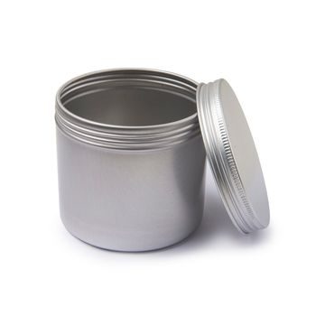 Aluminium candle container 82x75mm in the colour of silver