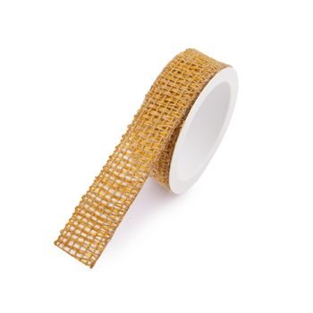Natural gift ribbon with yellow fibres 25mm/2m