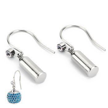 Switchable earring set with earstuds and earwires with crystal