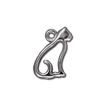 TierraCast pendant Open Cat rhodium-plated