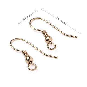 Earring fishooks with ball 21x17mm gold