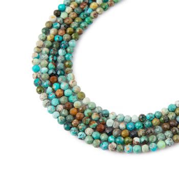 Turquoise Hubei faceted beads 2mm