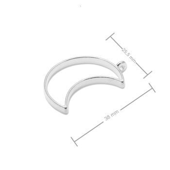 Frame for casting crystal resin crescent 38x26mm silver