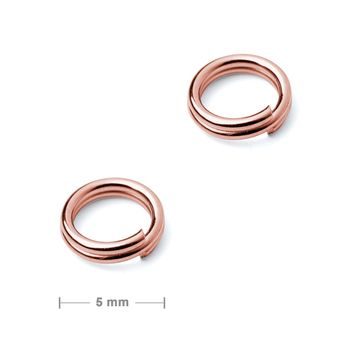 Double jump ring 5mm rose gold