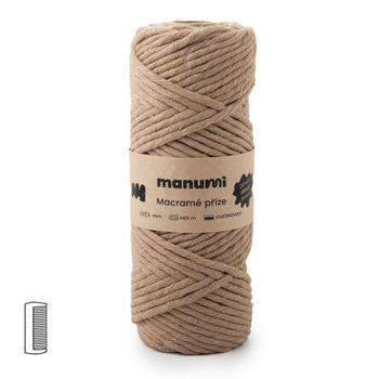 Manumi Fir textil Macramé răsucit 5mm maro deschis