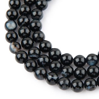 Black Banded Agate beads 8mm