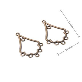 Chandelier earring findings 34x24mm antique brass
