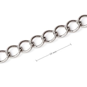 Bižuterní řetízek v metráži v barvě platiny č. 19