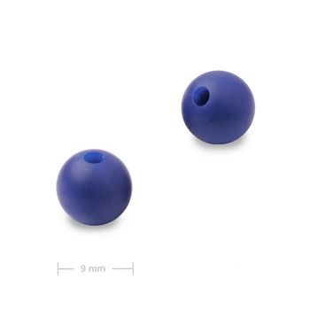 Silicone round beads 9mm Navy Blue