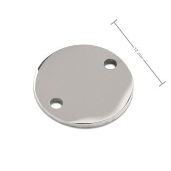 Spojovací díl z chirurgické oceli medailon pro gravírování 12 mm