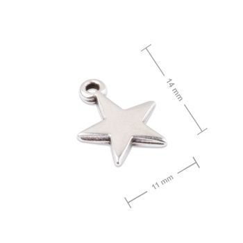 Manumi pendant star 14x11mm silver-plated