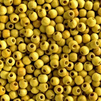 Dřevěné korálky kulička 4mm žlutá