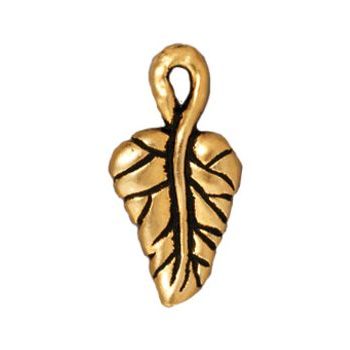 TierraCast pendant Ivy Leaf antique gold