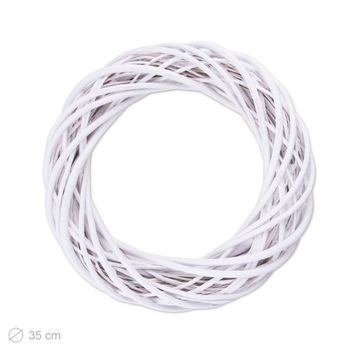 Wicker wreath base 35cm white