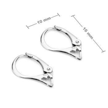 Sterling silver 925 leverback earring hook 16x10mm No.34