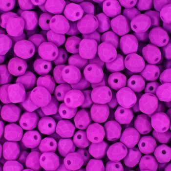 Glass fire polished beads 4mm Neon Dark Purple