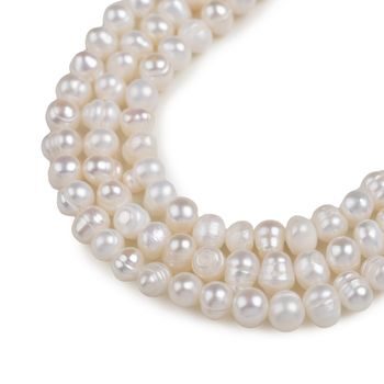 Korálky z pravých říčních perliček ve tvaru brambory 5–6 mm