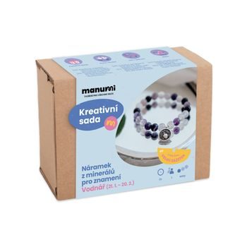 Manumi kreativní sada na výrobu náramku z minerálů se znamením zvěrokruhu Vodnář