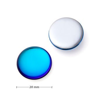 Czech glass cabochon bermuda blue 20mm