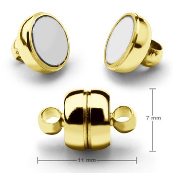 Magnetic clasp barrel 11x7mm in the colour of gold