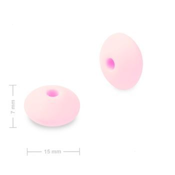 Silikonové korálky lentilky 12x7mm Baby Pink