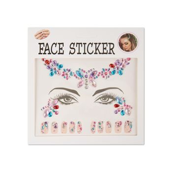 Self-adhesive face and nails stones with butterflies colourful