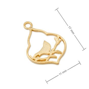 Amoracast pendant bird in a lantern 17x11mm gold-plated