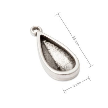 Manumi pendant with a setting for SWAROVSKI 4322 14x7mm silver-plated